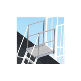 Pianetto di sbarco con parapetti per scale con gabbia
