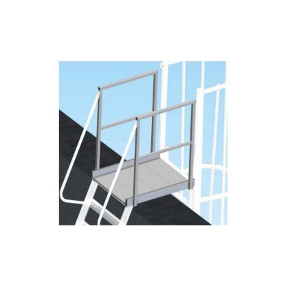 Pianetto di sbarco con parapetti per scale con gabbia