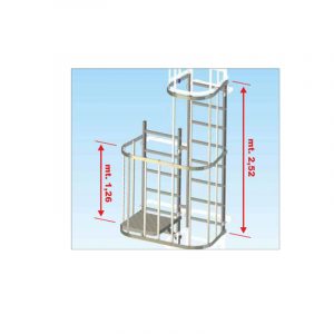 Piattaforma di ispezione per scale con gabbia