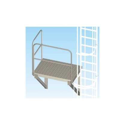Piattaforma a mensola per scale con gabbia