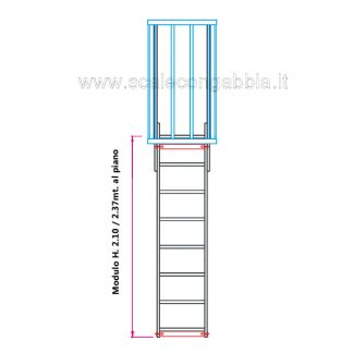 Scala con gabbia modulare componibile configurazione 1
