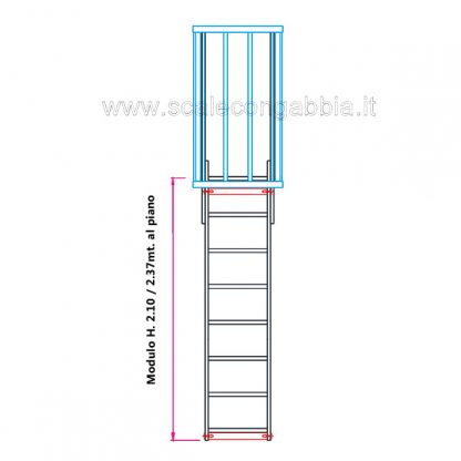 Scala con gabbia modulare componibile configurazione 1