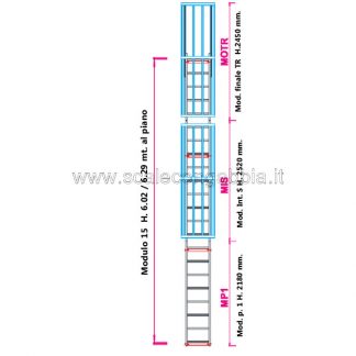 Scala con gabbia modulare componibile configurazione 15