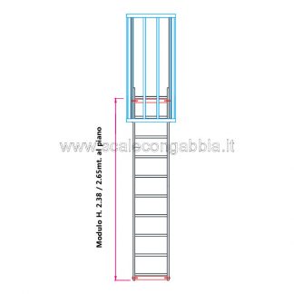 Scala con gabbia modulare componibile configurazione 2