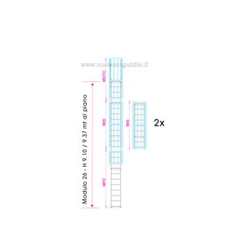 Scala con gabbia modulare componibile configurazione 26