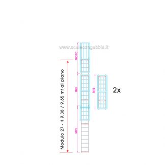 Scala con gabbia modulare componibile configurazione 27