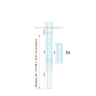 Scala con gabbia modulare componibile configurazione 29