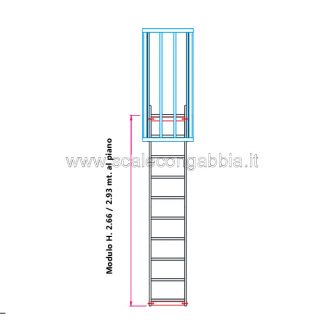 Scala con gabbia modulare componibile configurazione 3