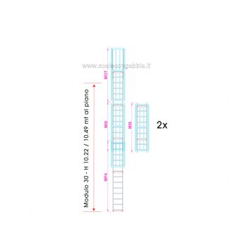 Scala con gabbia modulare componibile configurazione 30