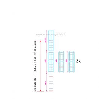 Scala con gabbia modulare componibile configurazione 33