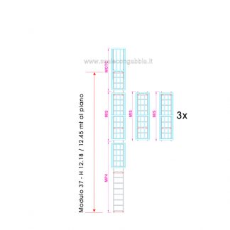 Scala con gabbia modulare componibile configurazione 37