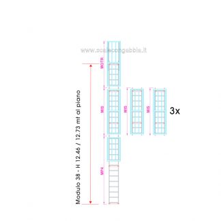 Scala con gabbia modulare componibile configurazione 38