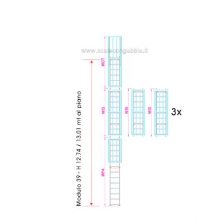 Scala con gabbia modulare componibile configurazione 39