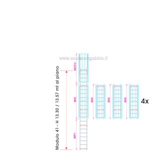 Scala con gabbia modulare componibile configurazione 41
