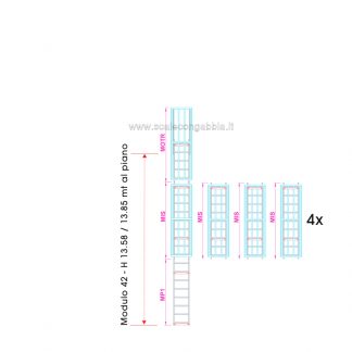 Scala con gabbia modulare componibile configurazione 42