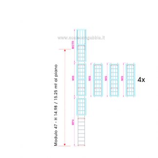 Scala con gabbia modulare componibile configurazione 47