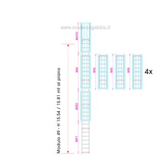 Scala con gabbia modulare componibile configurazione 49