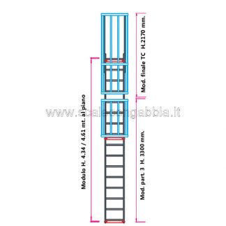Scala con gabbia modulare componibile configurazione 9