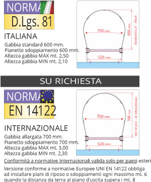 Scale con gabbia normativa DL 81/08 EN 14122