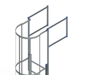 Maniglioni di uscita laterali per scale con gabbia