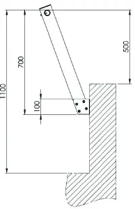 Parapetti in alluminio attacco parete 70 cm ISO 14122 inclinati misure