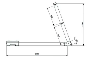 Parapetti alluminio autoportante110 cm ISO 14122 inclinato 20° misure