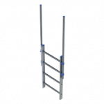 Sbarco con maniglioni telescopici per scale con gabbia