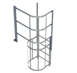 Sbarco laterale per scale con gabbia