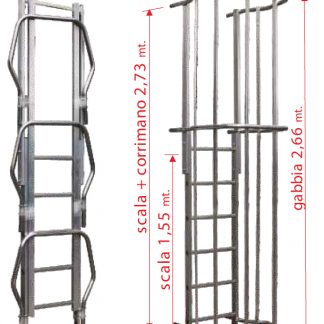 Scala con gabbia di protezione modulo finale MOT