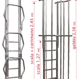 Scala con gabbia di protezione modulo finale MOTR