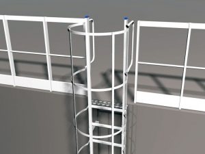Parapetti laterali per scala con gabbia