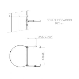 Staffe da massimo 800 mm telescopiche per scale con gabbia